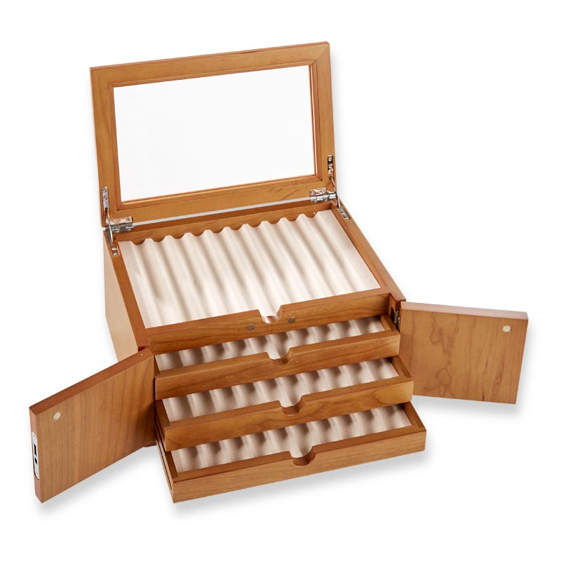 Stack & Store Wood Pen Display Box - Holds 11 Pens